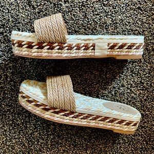 Vince Camuto Tan and Cream Sandals